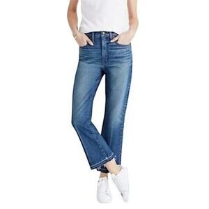 Madewell Jeans Size 26 Retro Crop Bootcut Frayed Raw Hem Straight Leg ***Patched